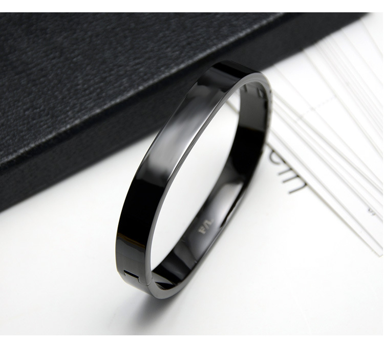 钛钢316l不锈钢玫瑰金手镯单圈韩国手镯镀18k不退色一件代发