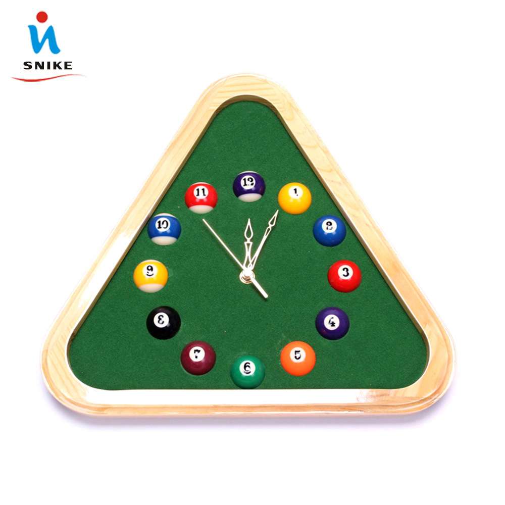 台球新款实木台球时钟三角形表台球用品配件球房俱乐部外贸订单