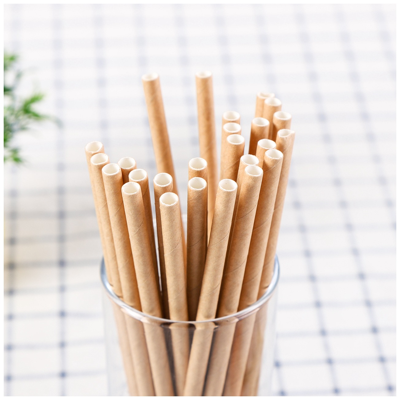 现货批发彩色纸吸管一次性用品牛皮纸包吸管圣诞派对吸管可定制