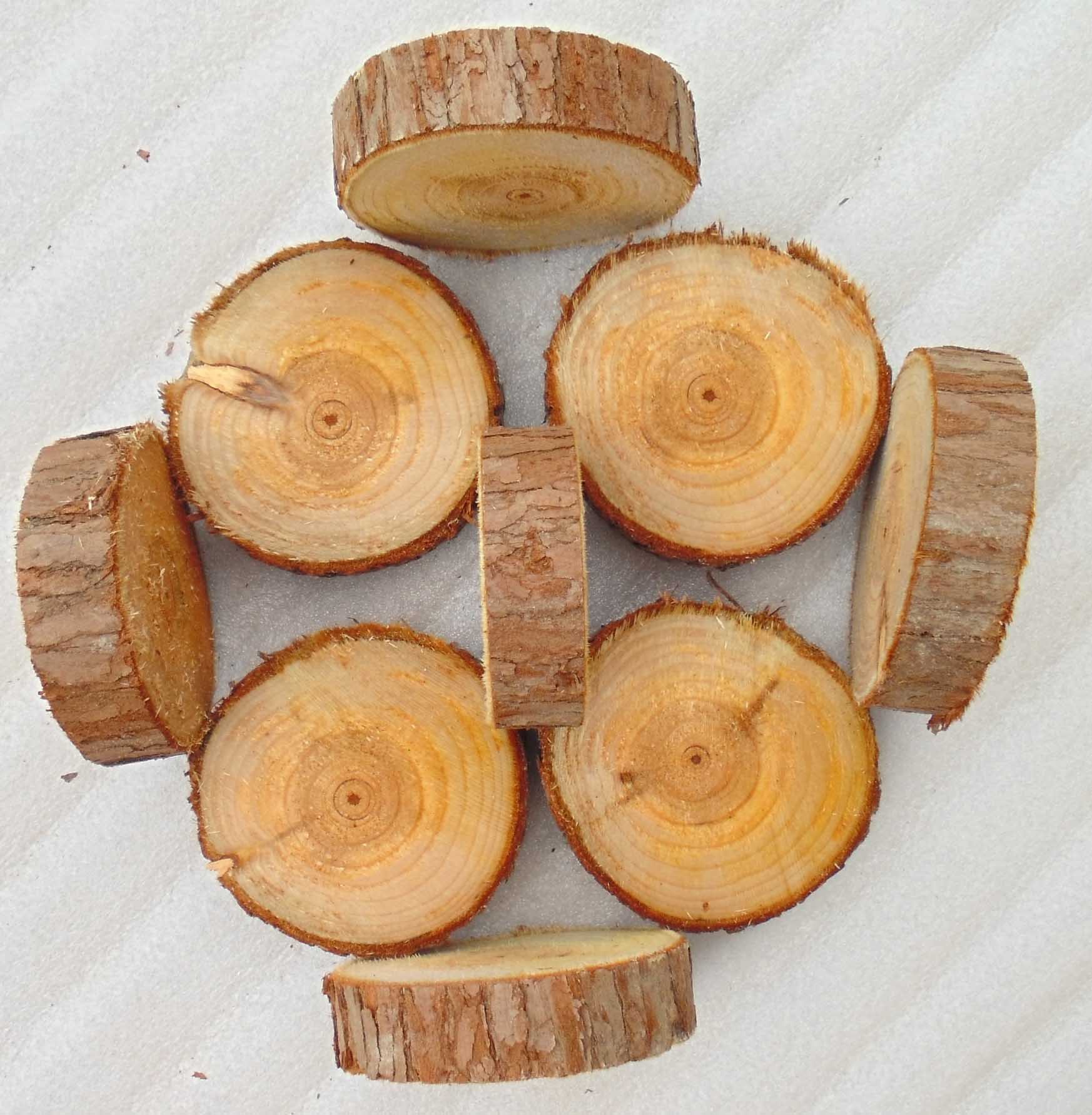 天然 杉木条杉木片小圆柱木头桩子 原木装饰圆木片干树枝拍照道具