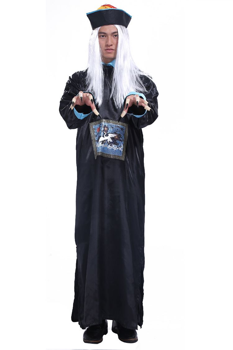 cosplay万圣节成人男鬼衣阎王黑白无常 清朝僵尸服装恐怖鬼衣套装