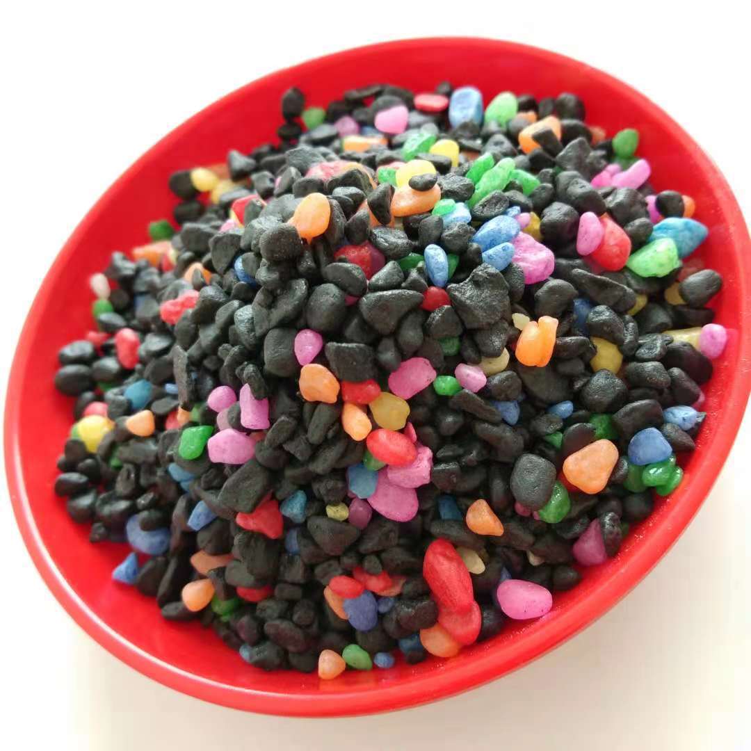 供应五彩石子 彩虹石 鱼缸底砂造景 盆栽铺面 儿童娱乐用七彩石子