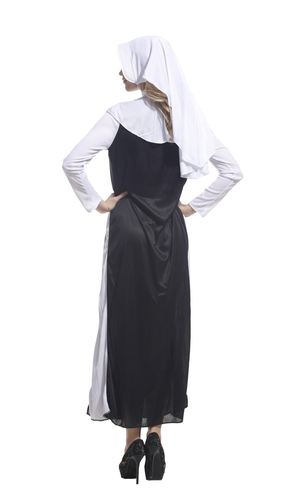 万圣节cosplay服装 传教士表演服 成人牧师服 女款修女w-0007