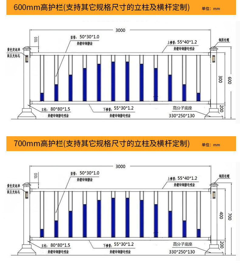 厂家供应道路安全护栏 道路中间隔离护栏 道路安防护栏 质优价廉