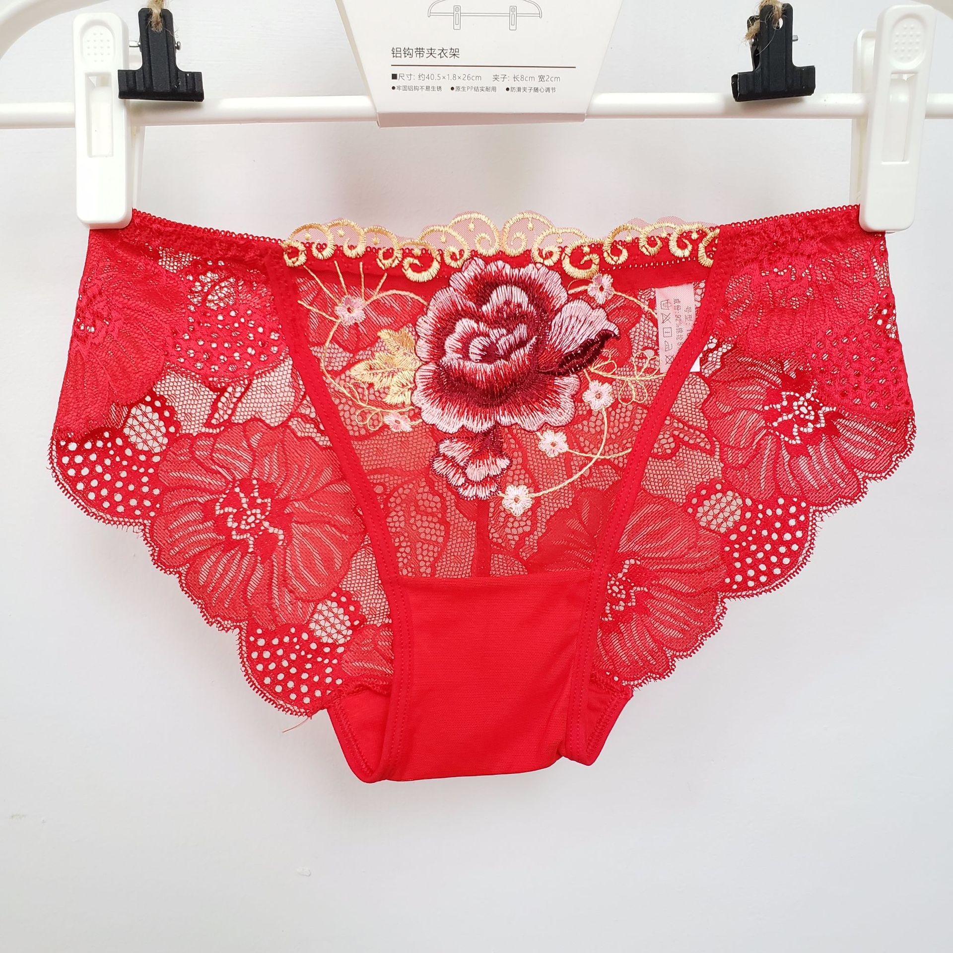 新款镂空网纱魅惑绣花内裤女性感中腰蕾丝透明日系女生女士三角