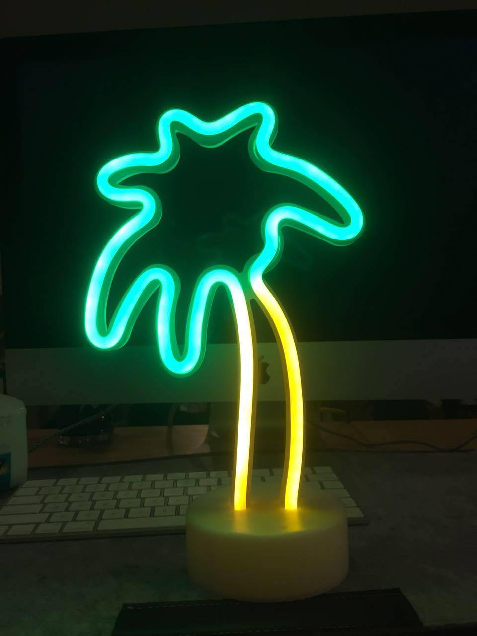 圣诞少女心ins火烈鸟灯带底座霓虹灯led装饰灯台灯造型创意小夜灯