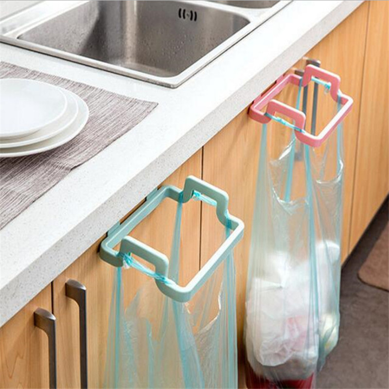 Garbage Bag Bracket Hook Kitchen Plastic Bag Rack Hanging Trash Can Hanging Trash Rack Cabinet Door Back