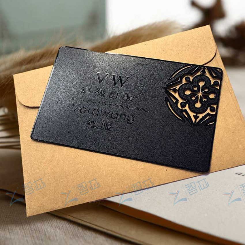 vip金属会员卡设计异形不锈钢纯金属黑卡vip拉丝会员卡定制