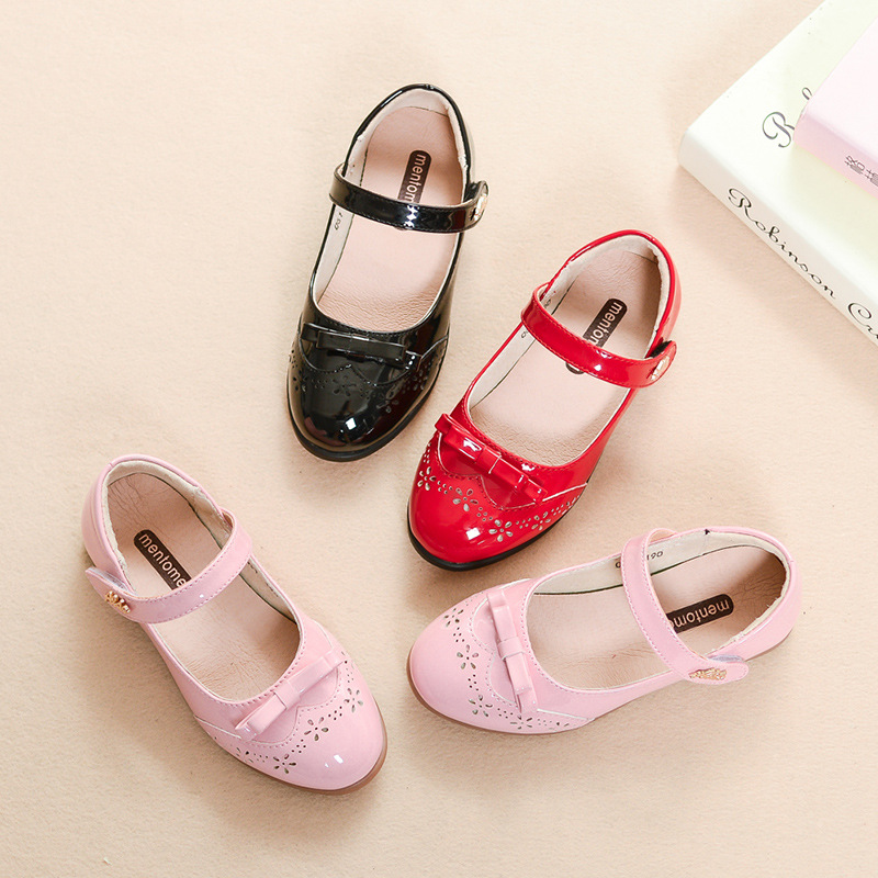 女童小皮鞋小学生校园鞋演出鞋儿童粉色红色舞蹈公主鞋断码清仓