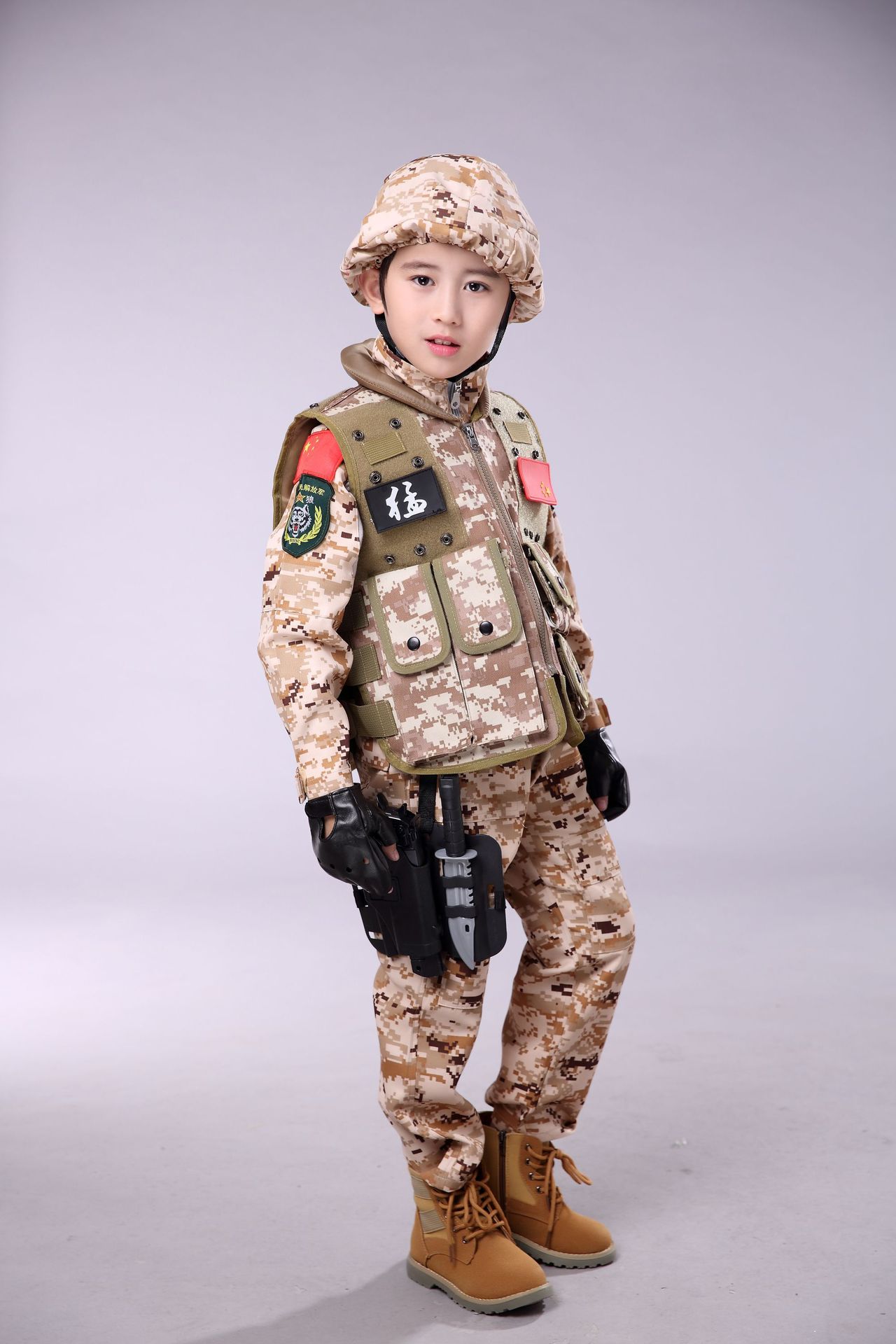 战狼同款儿童野战户外特种兵秋季军训迷彩金装套装迷彩服男孩衣服
