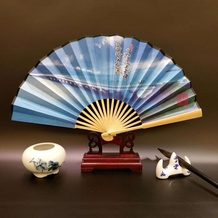 白玉竹绢扇定做扇子定制纸扇定做广告扇子中国风传统折扇订做批发