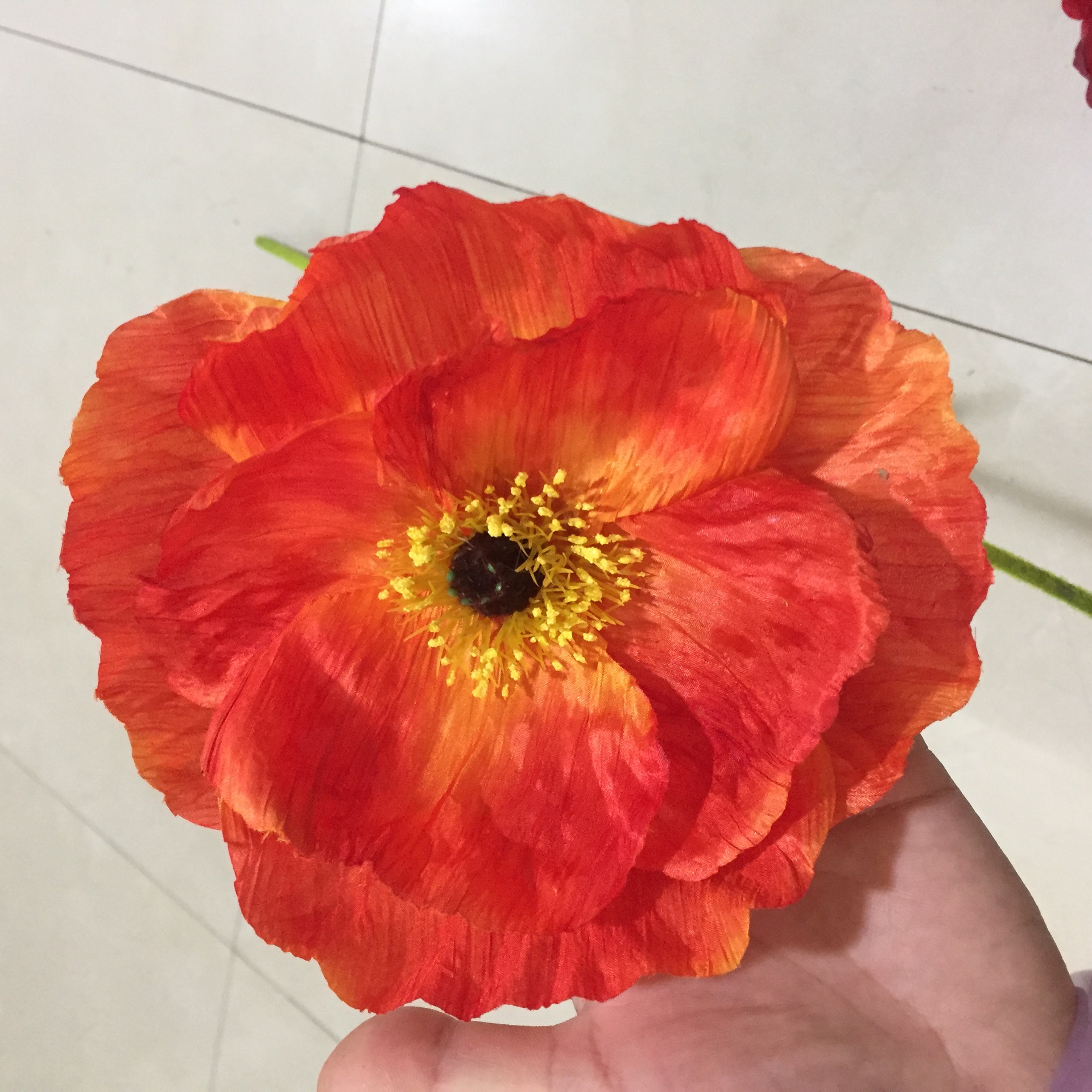 厂家直销仿真花卉 单支大罂粟假花家居装饰花婚庆花艺摆件批发