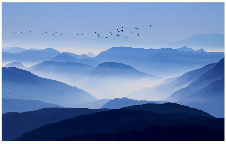 中国风意境墙布软硬包工程壁纸新中式水墨山水画壁画工装墙纸