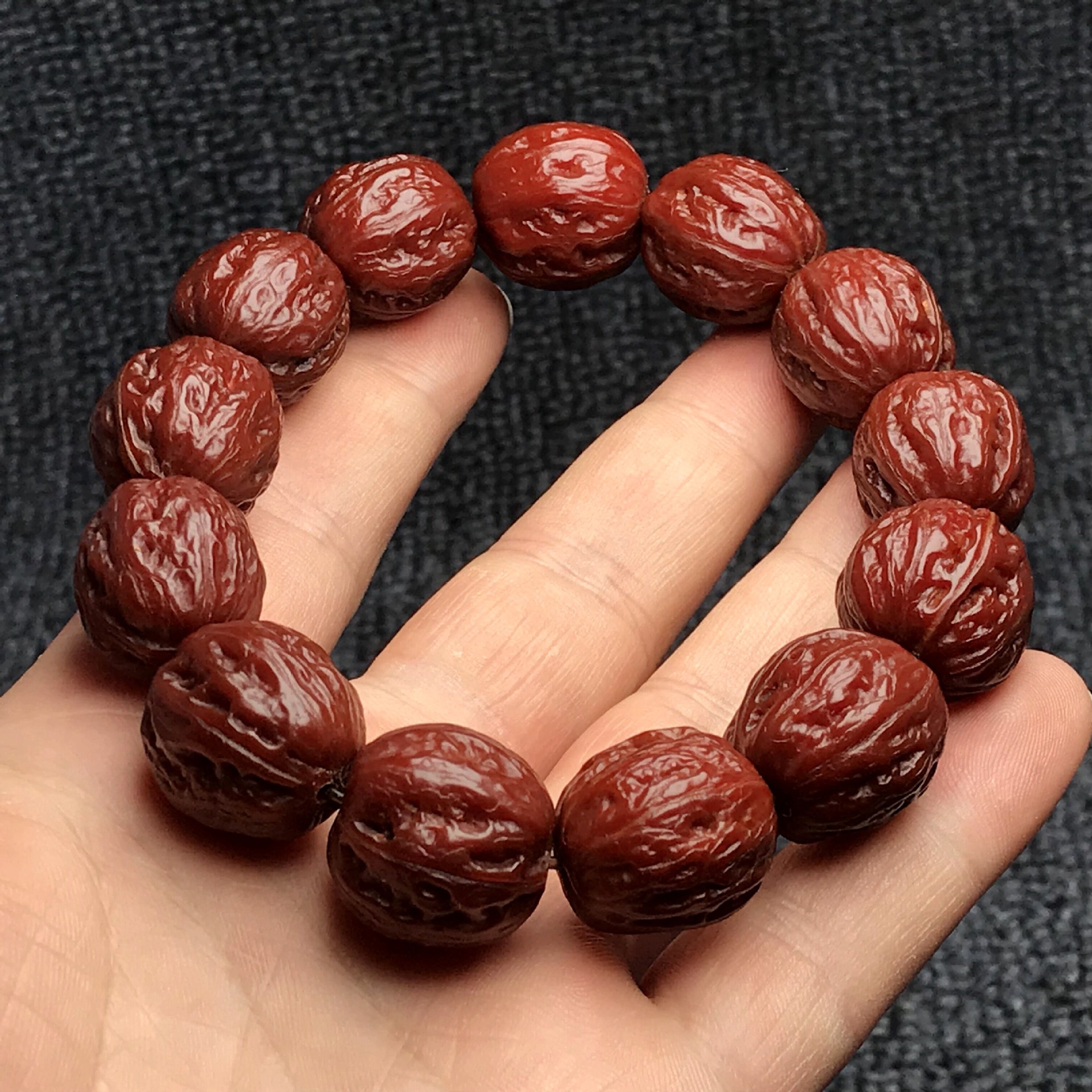原桩秋子小核桃手串 机刷包浆文玩核桃 麻核桃手链