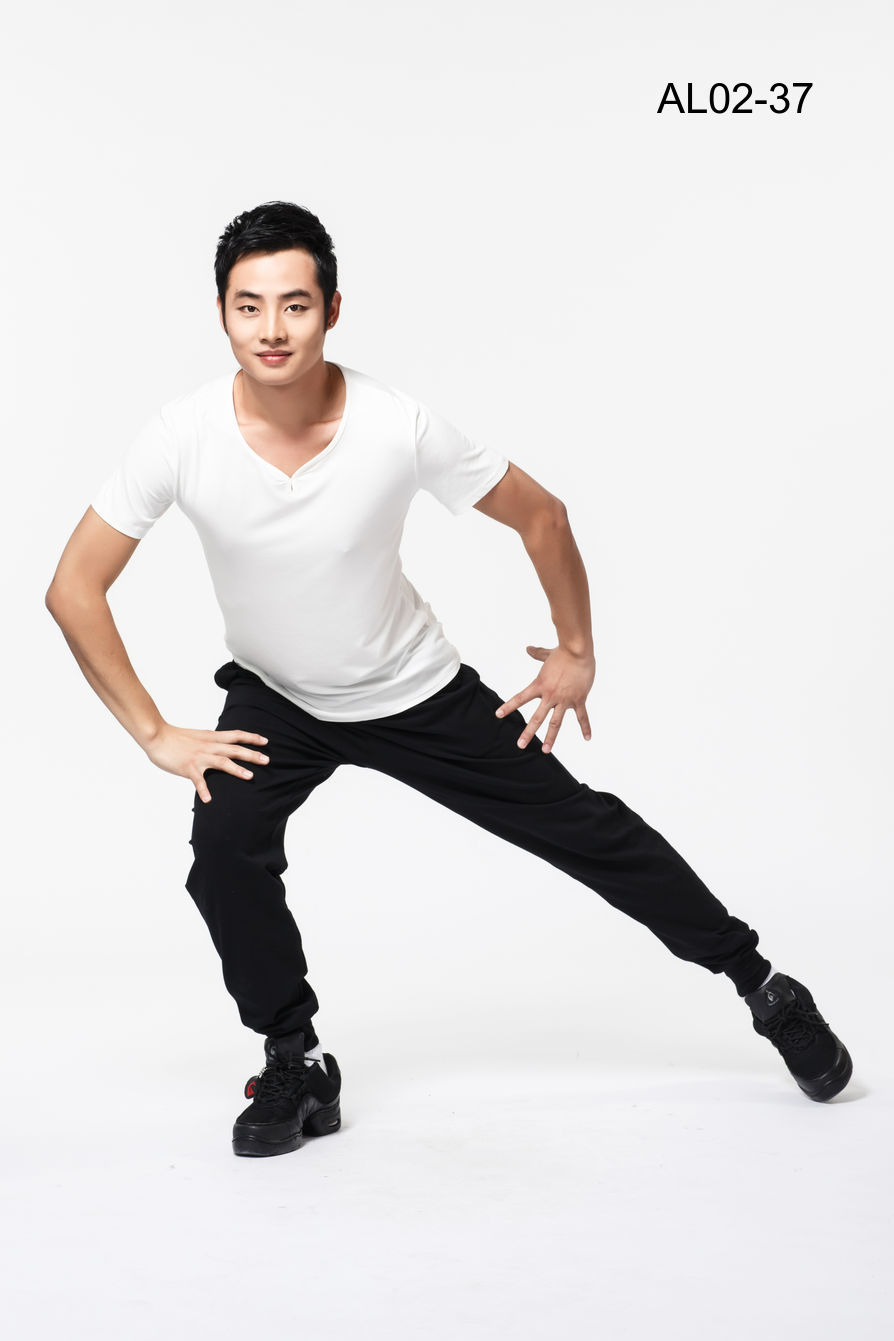 舞之恋舞蹈男款休闲上衣半袖纯色练功舞蹈练功