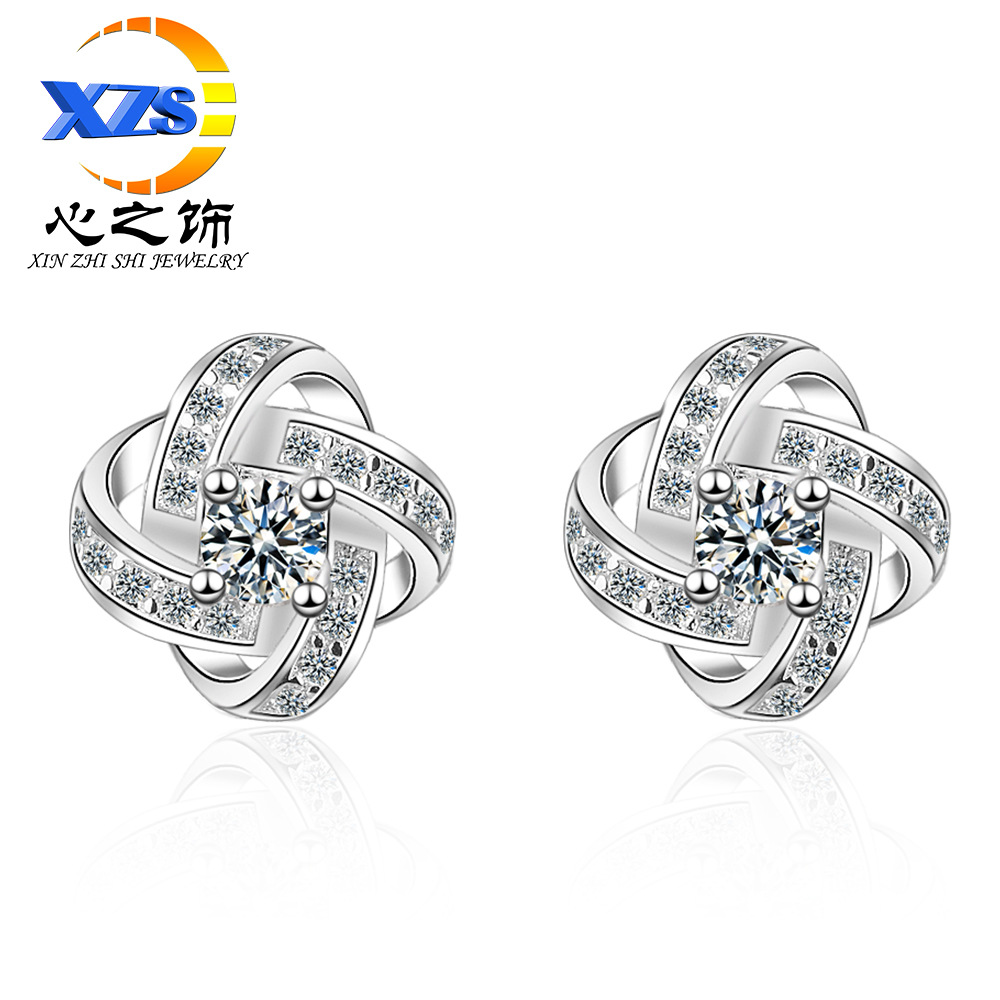 Eternal Star Stud Earrings for Women Korean Fashion Refined Rhinestone Ear Rings Wholesale Stud Earrings