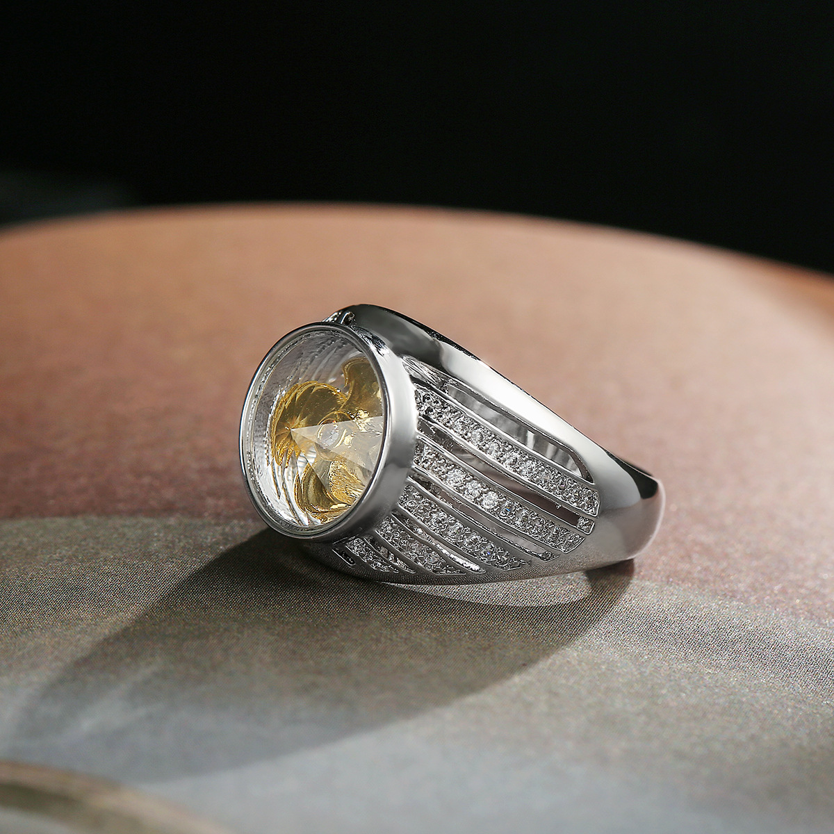 时来运转白金男戒指 东南亚泰国热销首饰批发 厂家时尚饰品大男戒