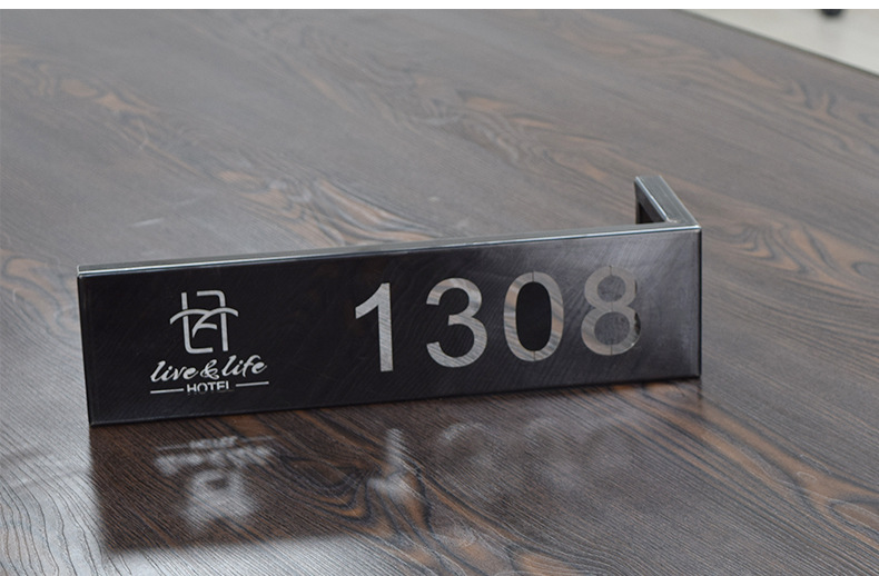不锈钢镂空酒店旅馆门牌号 创意门牌标识牌 激光雕刻门号牌