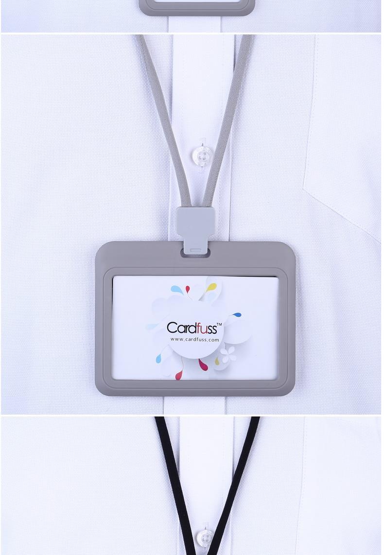 cardfuss时尚工作牌证件卡套胸卡套厂牌工牌带卡夹圆绳挂绳定制做
