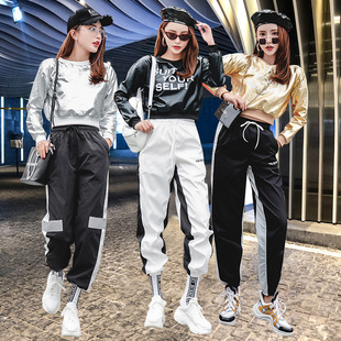 学生jazz爵士舞服装现代演出服青春亮片街舞衣服女韩版成人跳舞酷