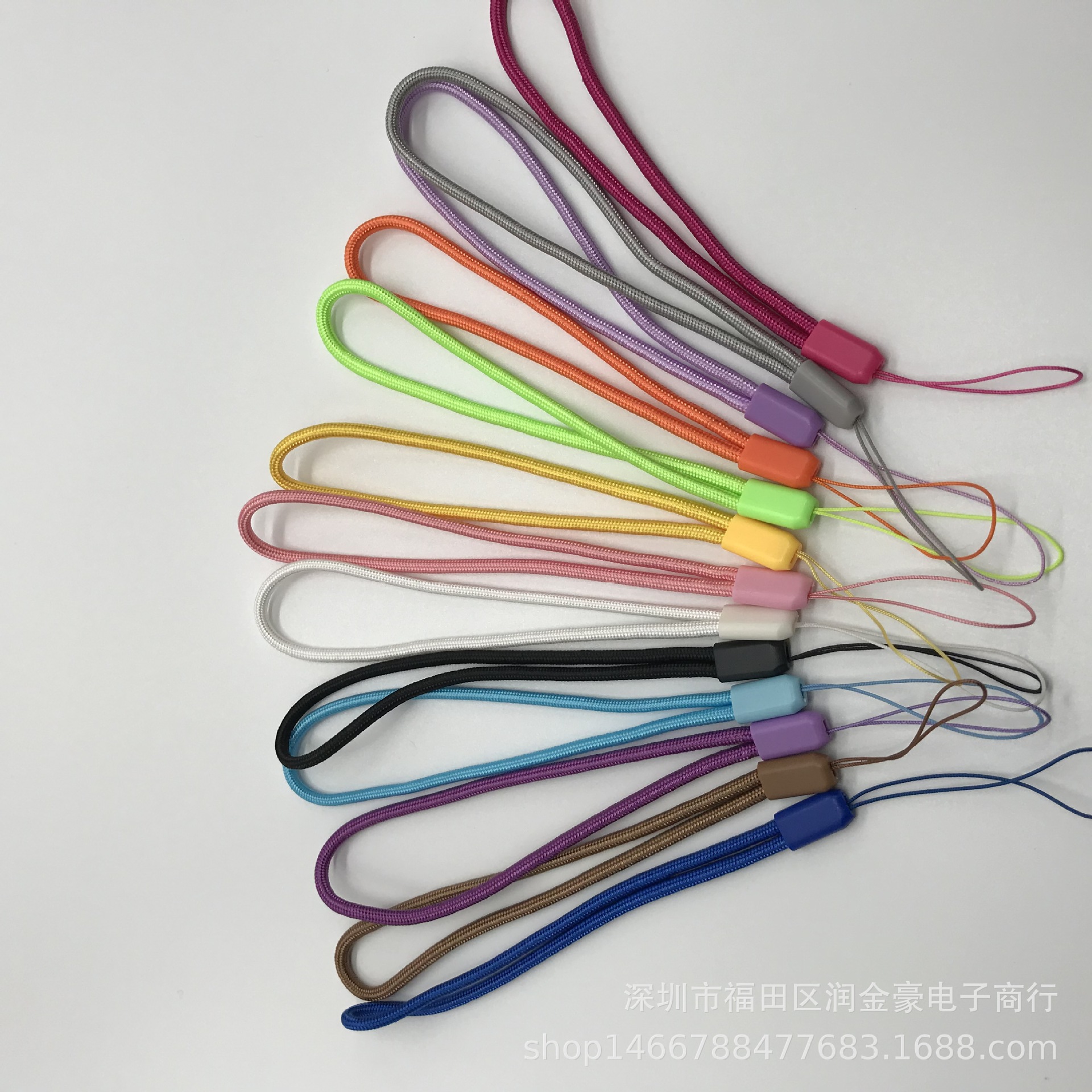 0mm圆形尼龙编织手机挂绳相机u盘挂绳彩色短款手腕绳