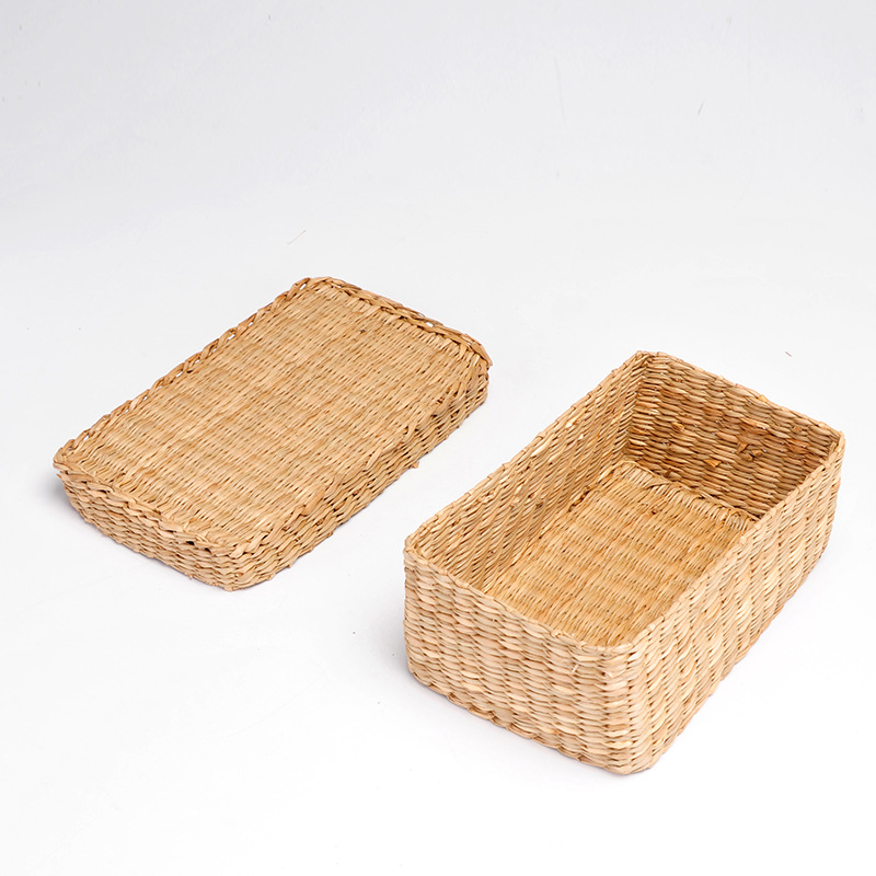 批发外贸速卖通亚马逊爆款手工编织草编收纳盒三件套速卖通亚马逊