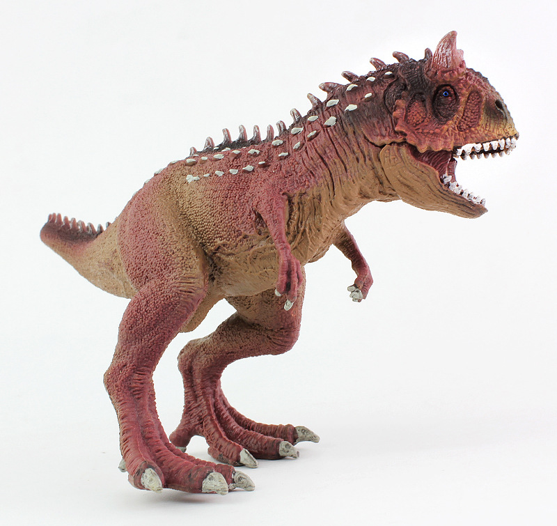 跨境侏罗红色牛龙模型玩具 实心塑胶仿真恐龙模型 静态儿童玩具