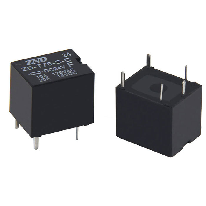 zdt78 小型5脚汽车继电器 24v 20a 转换型汽车继电器