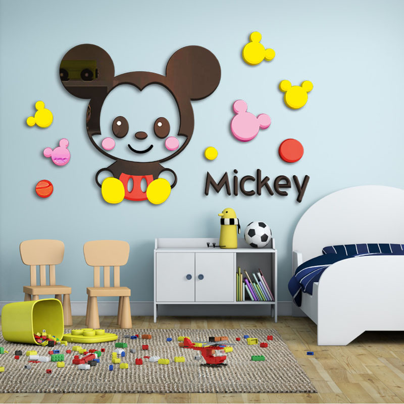 卡通宝宝3d立体墙贴画亚克力儿童房卧室床头幼儿园背景墙装饰墙贴