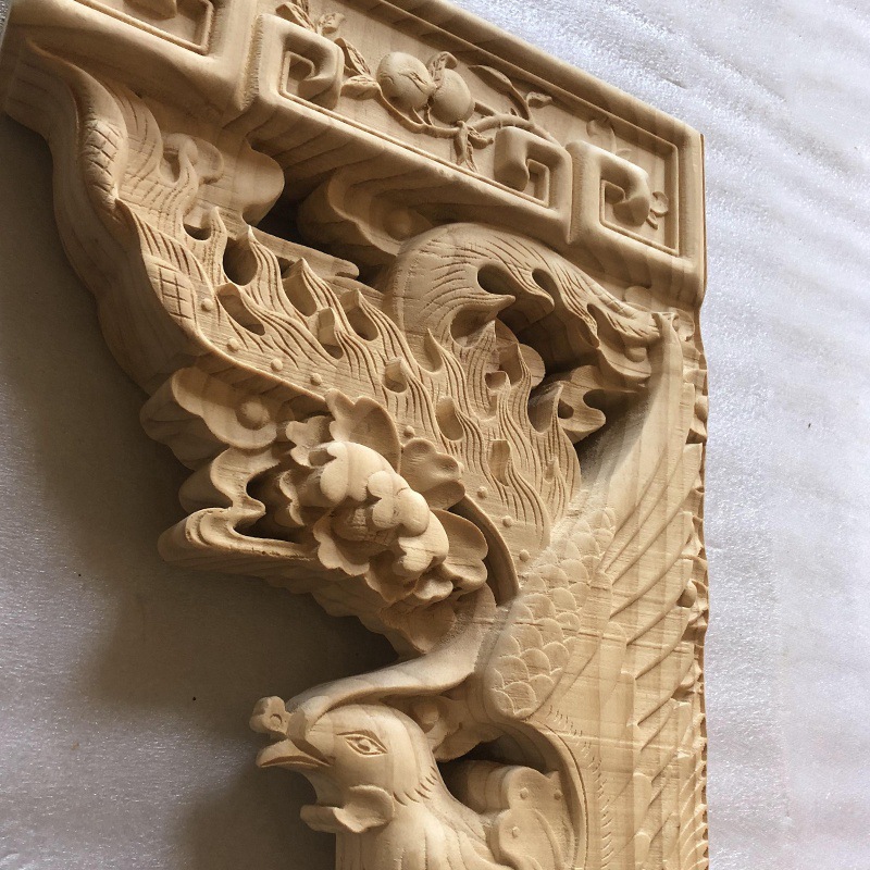 东阳木雕寺庙牛腿梁托定制 古建筑中式实木斗拱装修松木工艺品
