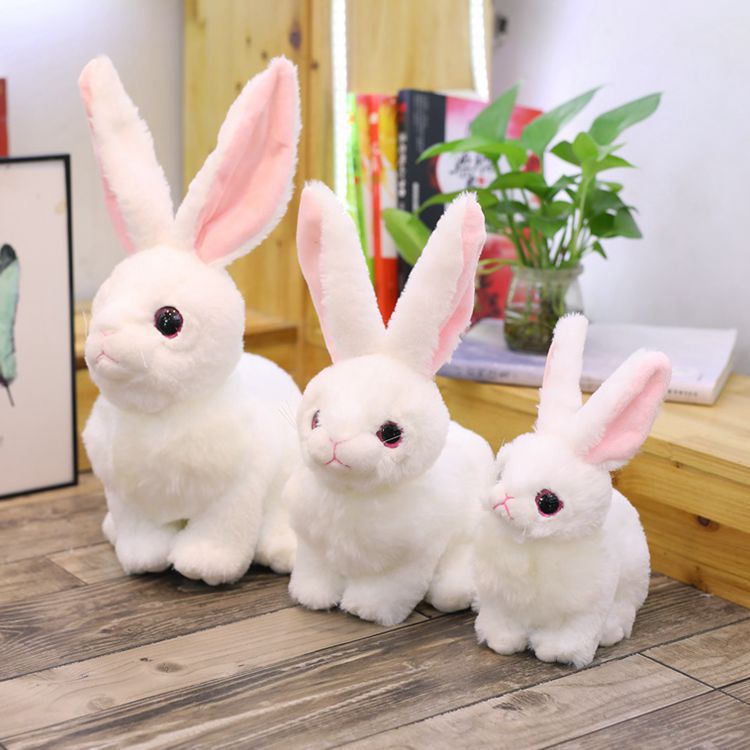 仿真动物兔子萌野兔毛绒玩具公仔陪睡布娃娃兔宝宝礼物礼品批发