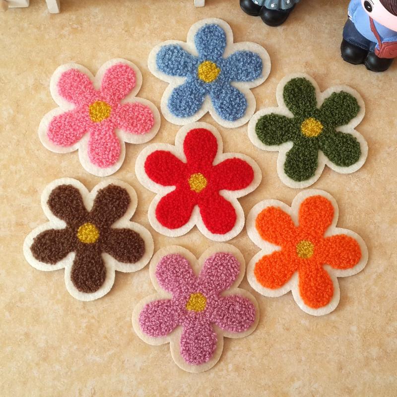 毛衣贴手缝补丁贴 毛衣衣服牛仔裤子diy贴花 毛巾绣装饰贴 七色花