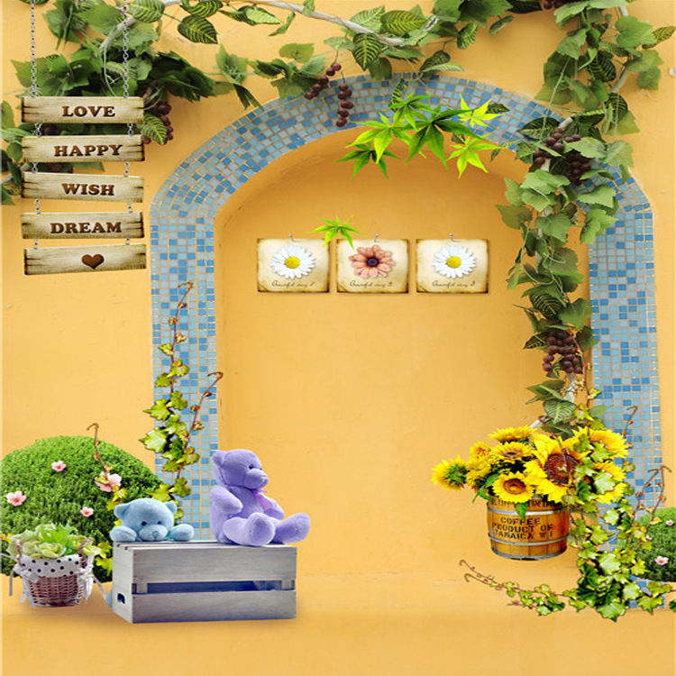 卡通迷你小背景 影楼儿童摄影实景类背景布 百天宝宝拍照背景墙