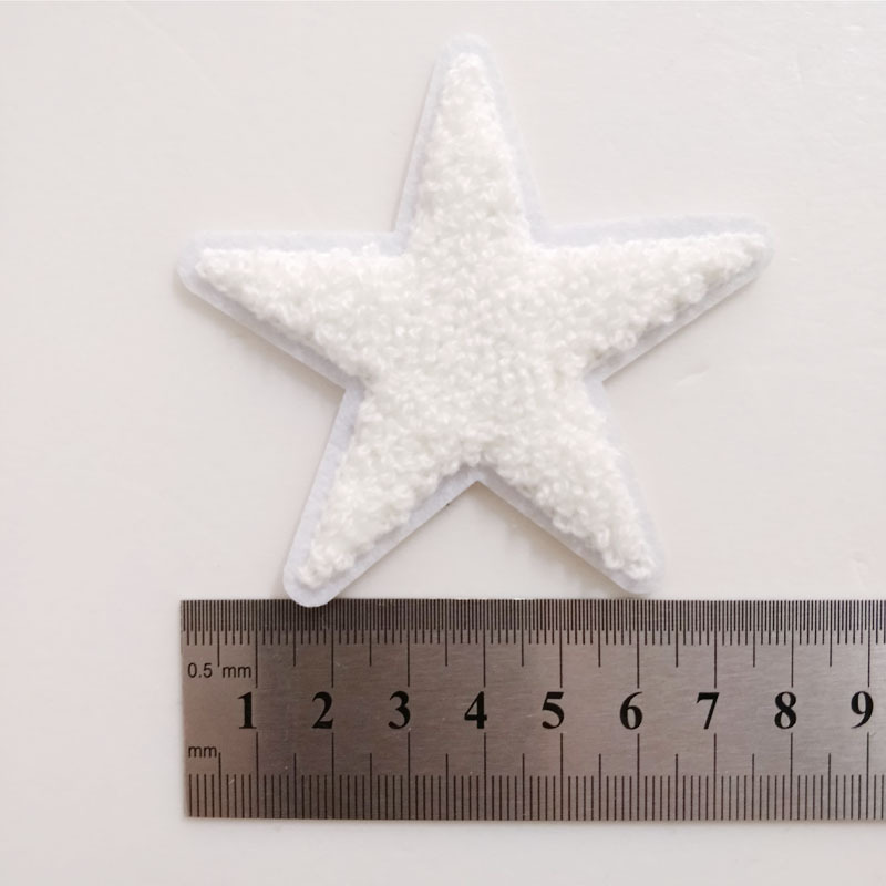 白色五角星星星毛巾绣布贴补丁卫衣t恤鞋子帽子装饰补洞贴哈章仔
