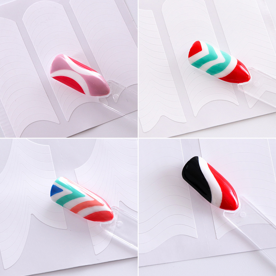 stz 美甲用品diy法式指甲贴纸微笑线弯半月法式甲微笑贴线波浪线