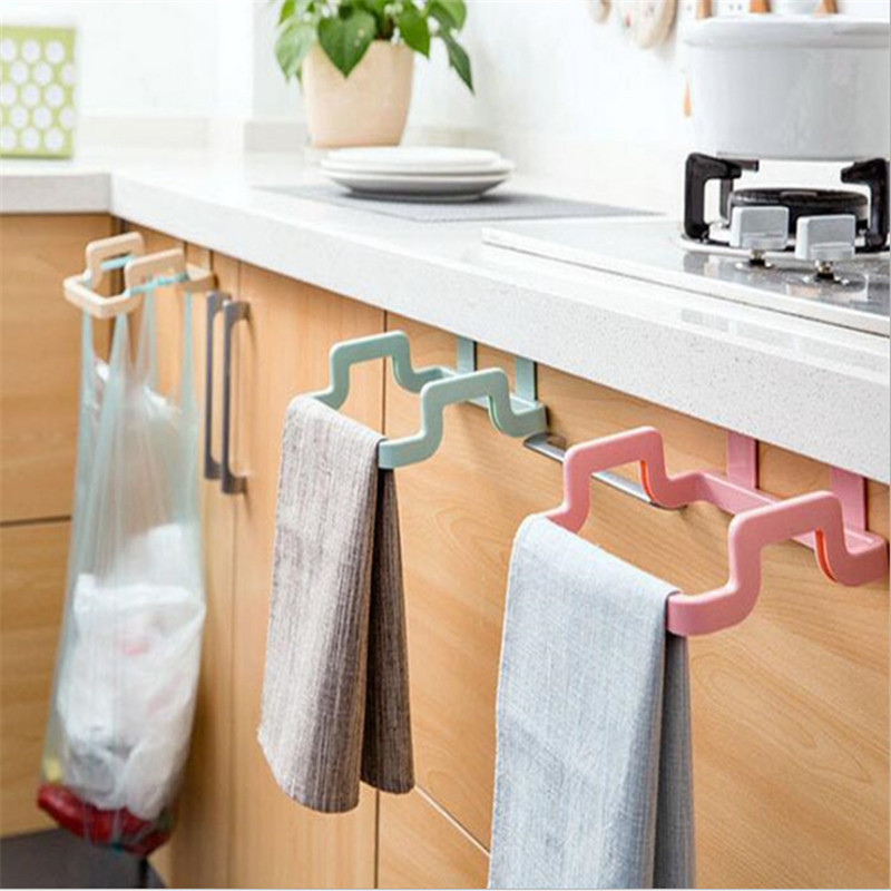 Garbage Bag Bracket Hook Kitchen Plastic Bag Rack Hanging Trash Can Hanging Trash Rack Cabinet Door Back