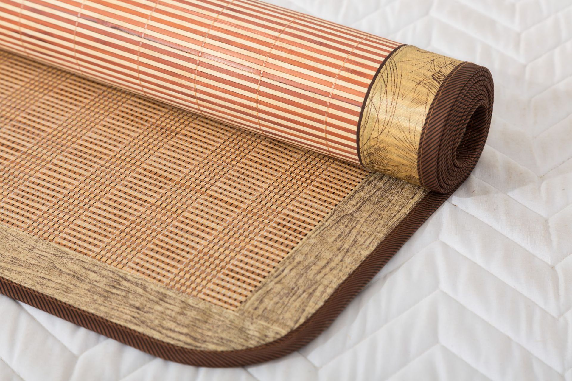 安吉1.5m双面折叠竹席 蔺草席子亚草席碳化1.8米夏季学生冰凉席