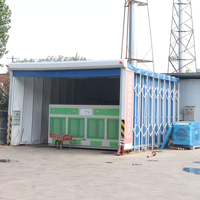 可定制移动伸缩烤漆房 移动伸缩蓬 折叠推拉篷轨道式伸缩房