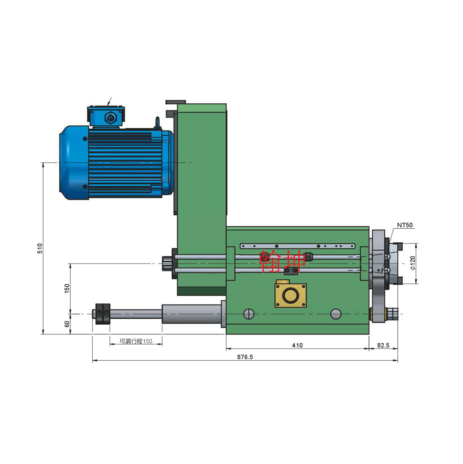 供应台湾翰坤hardy非标专用机床液压镗铣动力头sd15nt50
