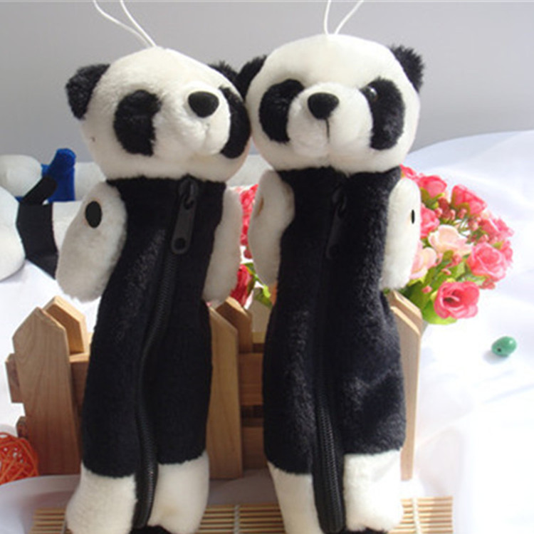 Plush Toy Panda Pencil Case Cartoon Change Purse Zipper Debris Bag Wedding Throwing Children's Toys Can Be Sent on Behalf