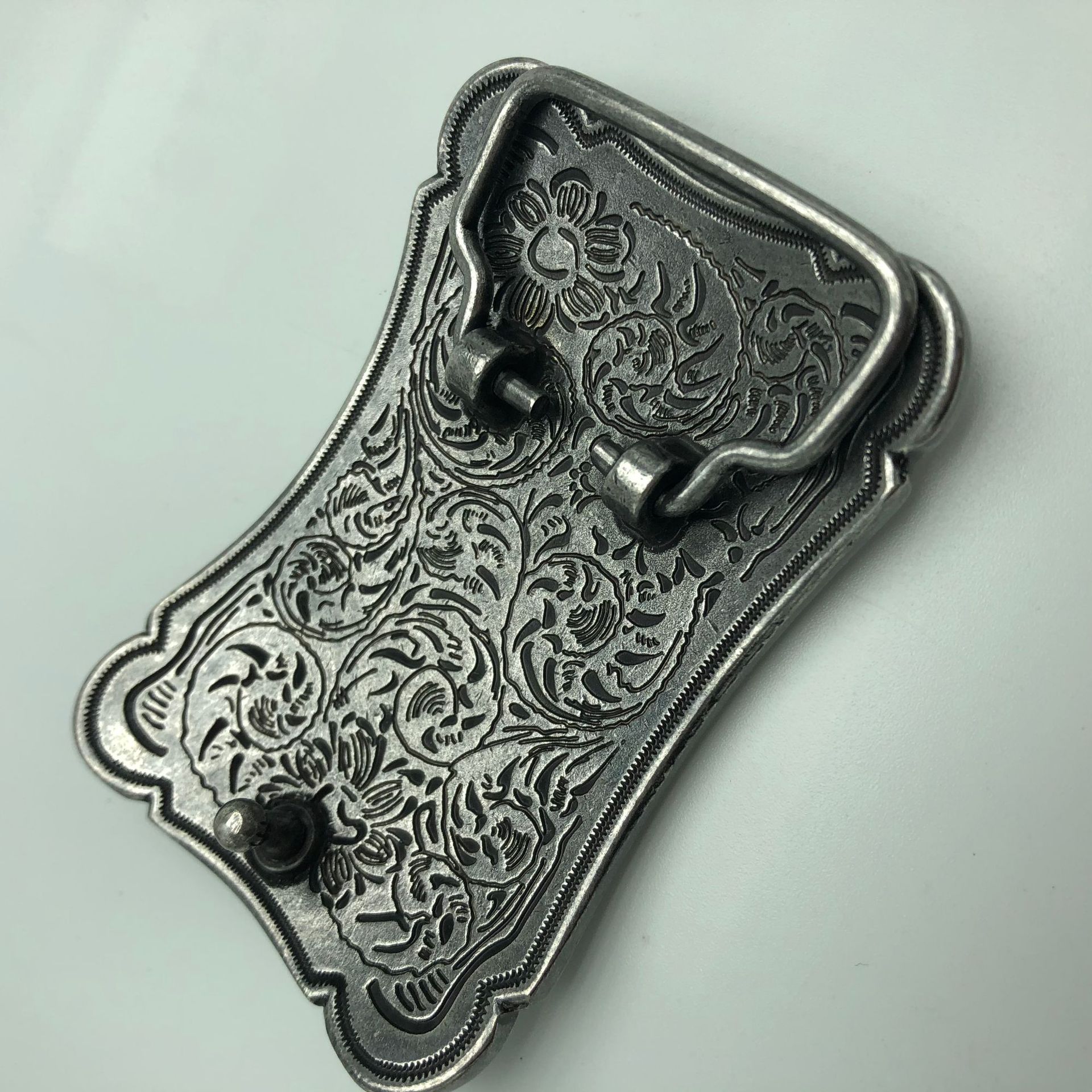 新古银唐草铜扣头休闲皮带扣复古纯铜扣工厂直销支持一件代发