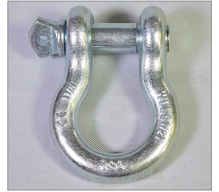 美式镀锌弓型卸扣u型高强度卸扣船用起重索具马蹄扣5吨卡扣钳卸扣