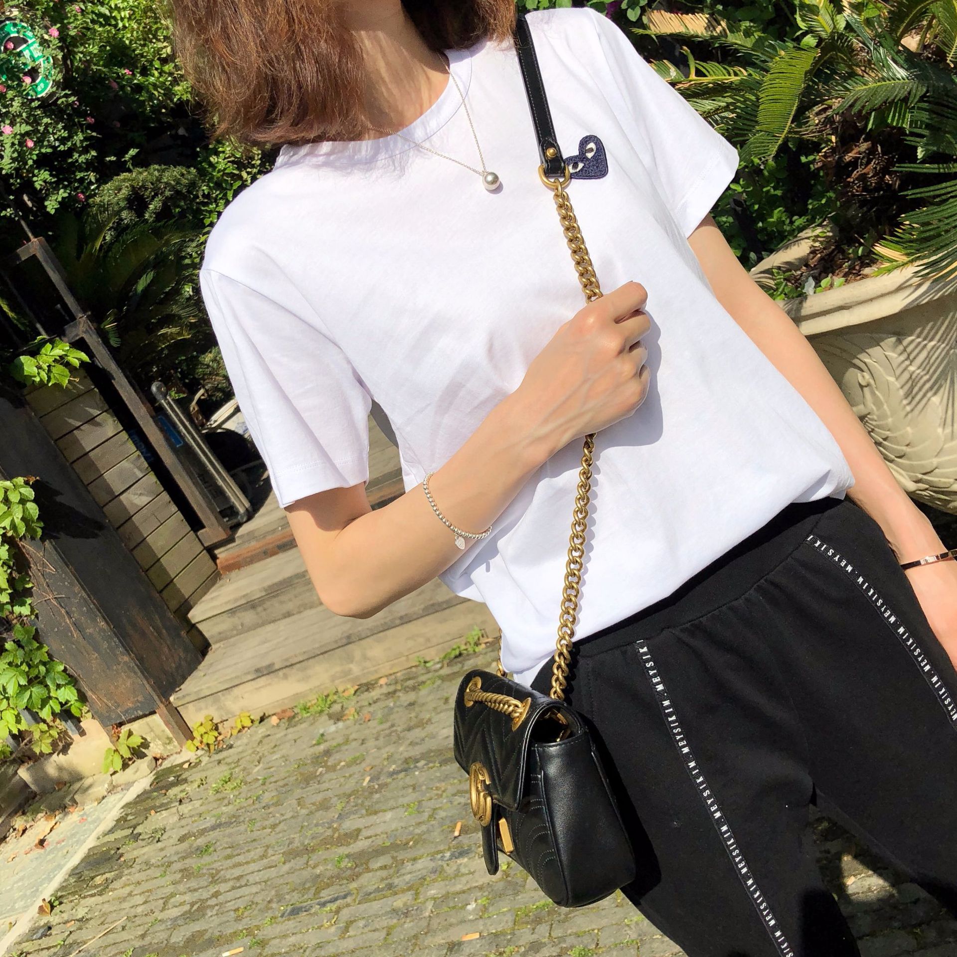 2019新款全棉爱心t恤系列 调皮可爱休闲通勤女装短袖一件代发