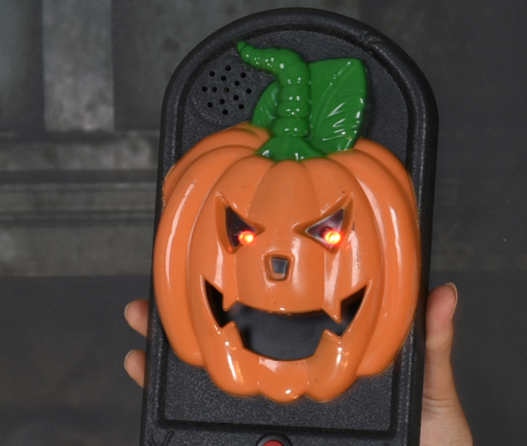 新款万圣节恐怖造型 鬼眼门铃发光鬼屋密室整蛊吓人玩具 挂件批发