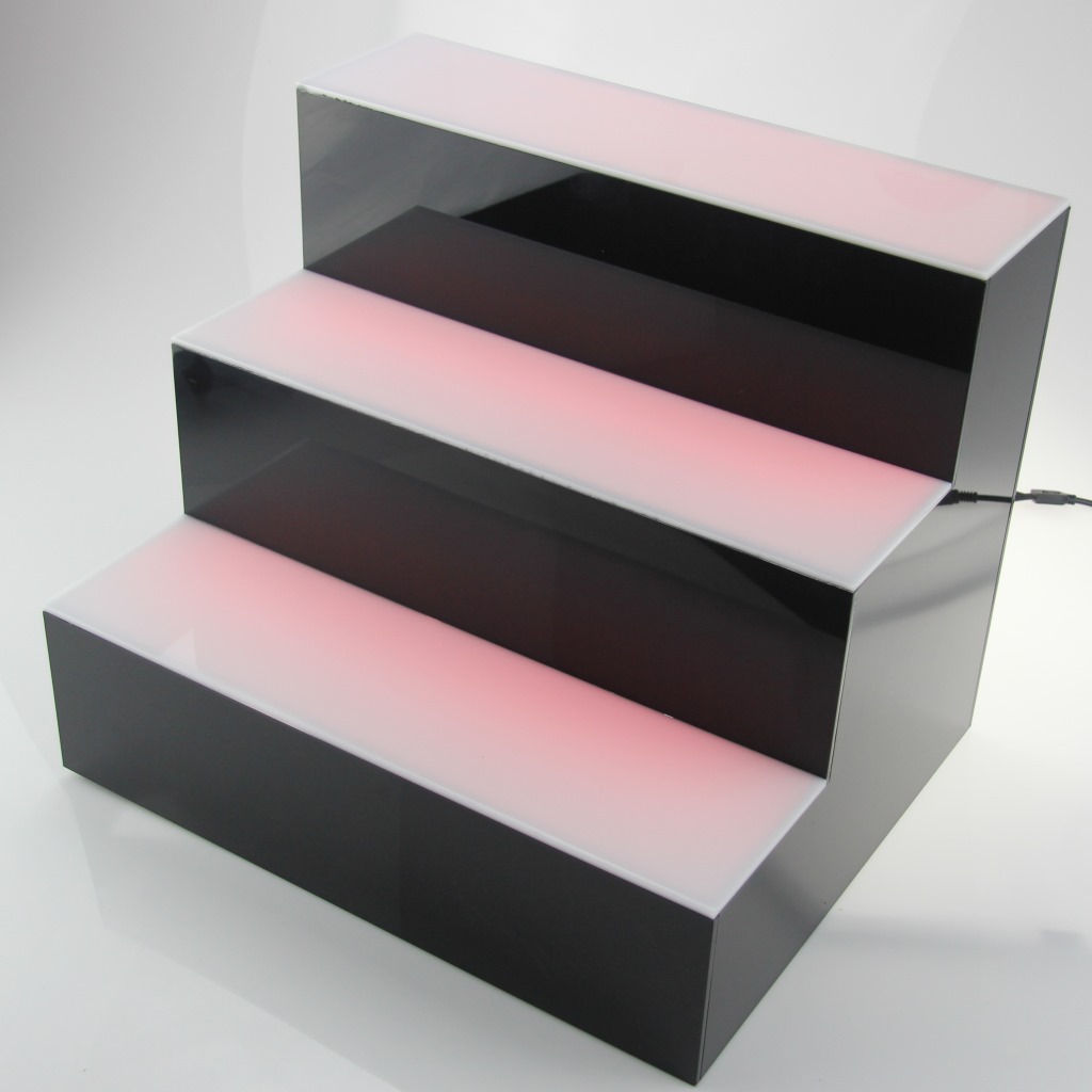 亚马逊亚克力阶梯酒架 酒吧台阶酒展示架 彩色酒架2层3层洋酒展架