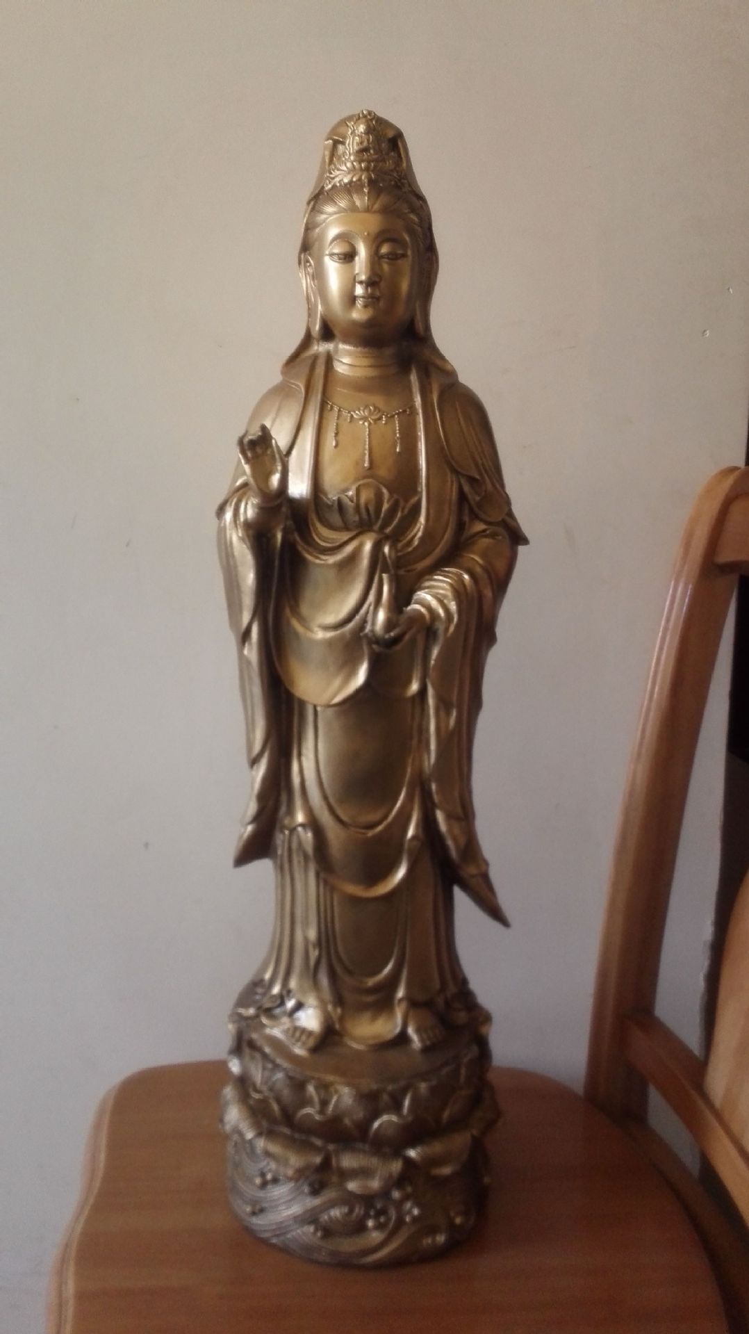 铸铜救世主观音菩萨塑像雕塑山东省艺术摆件敲铜锻铜雕刻定制室内