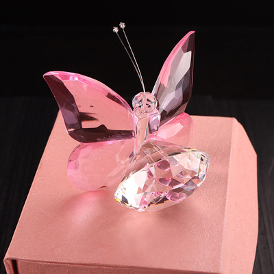创意水晶砖石蝴蝶 高档办公小摆件定制 同学会礼品 生日礼品
