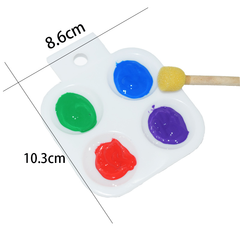 New 4-Grid Plastic Palette Rectangular Children's Painting Toner Cartridge Six-Hole Palette Art Paint Tray