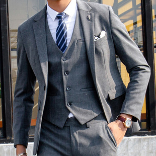 男士格子小西装套装