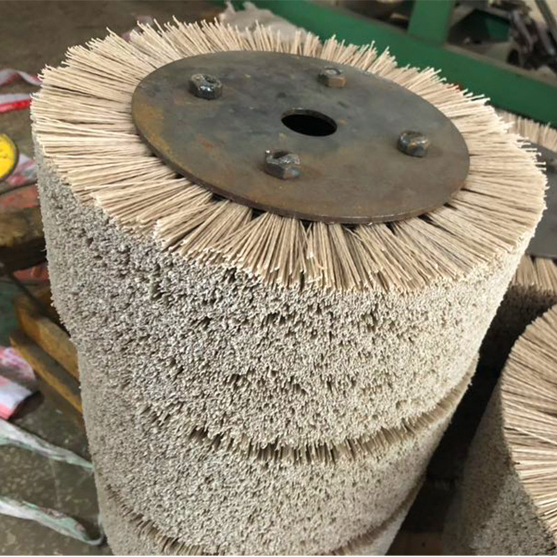 钢丝轮刷抛光轮毛刷轮磨料丝抛光轮刷氧化铝毛刷轮钢板除锈抛光